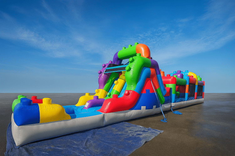 Block Party 42' Obstacle Course with Water Slide