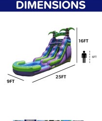 IMG 0644 1755002906 16' Purple Tropical Water Slide with Attached Pool