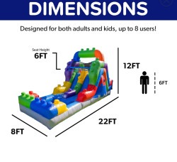IMG 2906 1755001060 Block Party 12' Dual Lane Backload Water Slide with Attached