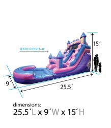 IMG 2907 1755001622 15' Rental Lite Pink Unicorn Inflatable Water Slide with Blo